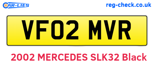 VF02MVR are the vehicle registration plates.