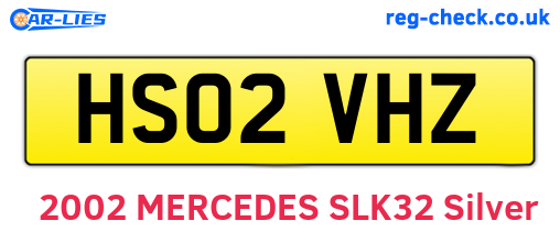 HS02VHZ are the vehicle registration plates.