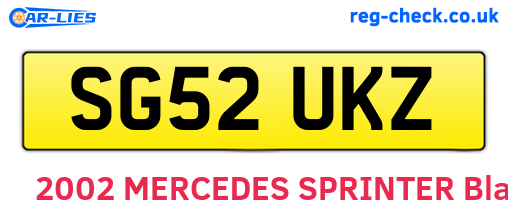 SG52UKZ are the vehicle registration plates.