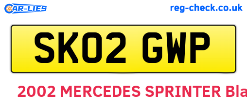 SK02GWP are the vehicle registration plates.