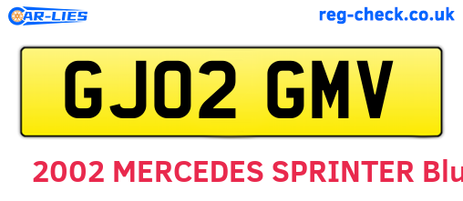 GJ02GMV are the vehicle registration plates.