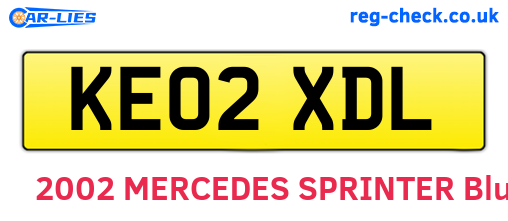 KE02XDL are the vehicle registration plates.