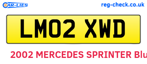 LM02XWD are the vehicle registration plates.