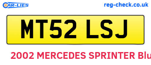 MT52LSJ are the vehicle registration plates.