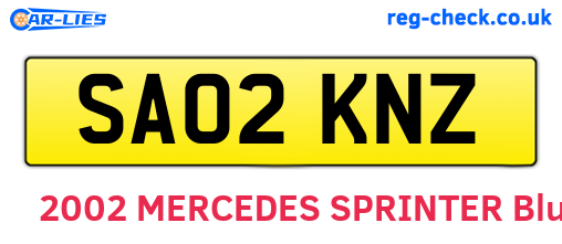 SA02KNZ are the vehicle registration plates.