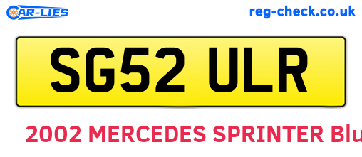 SG52ULR are the vehicle registration plates.