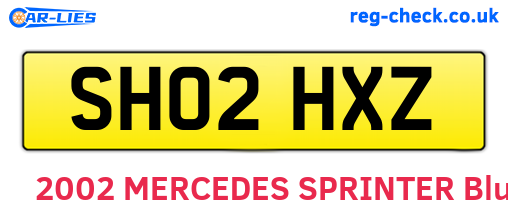 SH02HXZ are the vehicle registration plates.