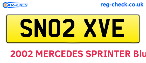 SN02XVE are the vehicle registration plates.