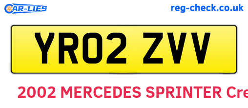 YR02ZVV are the vehicle registration plates.