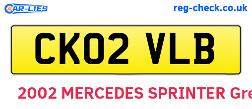 CK02VLB are the vehicle registration plates.