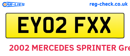 EY02FXX are the vehicle registration plates.