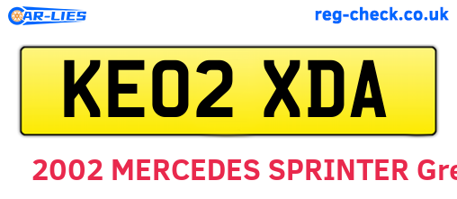 KE02XDA are the vehicle registration plates.