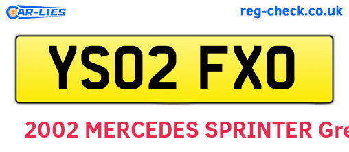 YS02FXO are the vehicle registration plates.