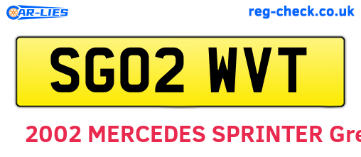 SG02WVT are the vehicle registration plates.