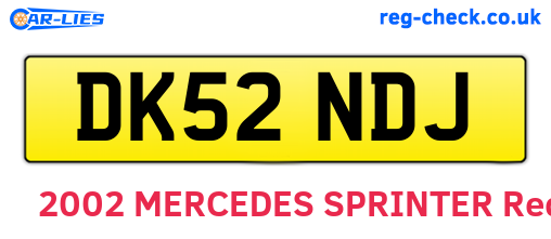 DK52NDJ are the vehicle registration plates.