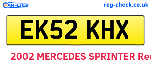 EK52KHX are the vehicle registration plates.