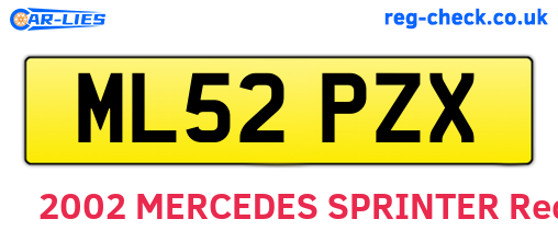 ML52PZX are the vehicle registration plates.