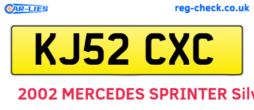 KJ52CXC are the vehicle registration plates.