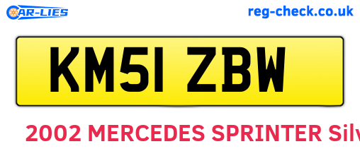 KM51ZBW are the vehicle registration plates.