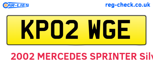 KP02WGE are the vehicle registration plates.