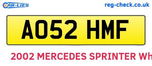 AO52HMF are the vehicle registration plates.