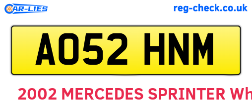 AO52HNM are the vehicle registration plates.