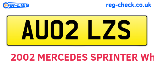 AU02LZS are the vehicle registration plates.
