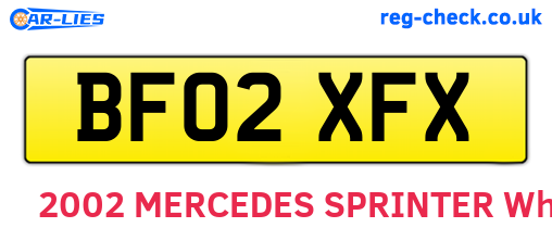 BF02XFX are the vehicle registration plates.