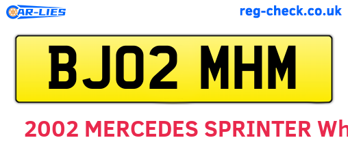 BJ02MHM are the vehicle registration plates.