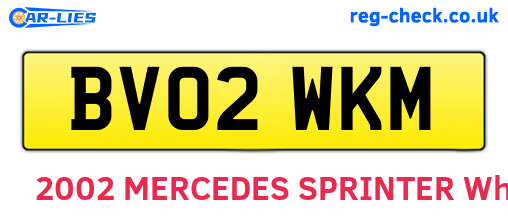 BV02WKM are the vehicle registration plates.