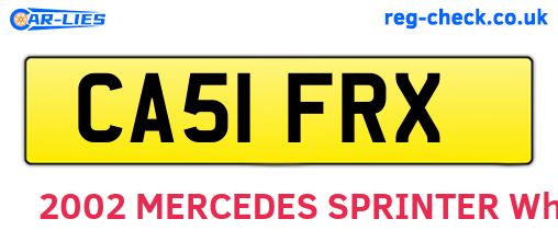 CA51FRX are the vehicle registration plates.