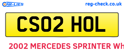 CS02HOL are the vehicle registration plates.