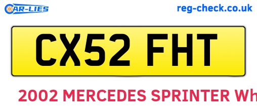 CX52FHT are the vehicle registration plates.