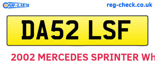 DA52LSF are the vehicle registration plates.