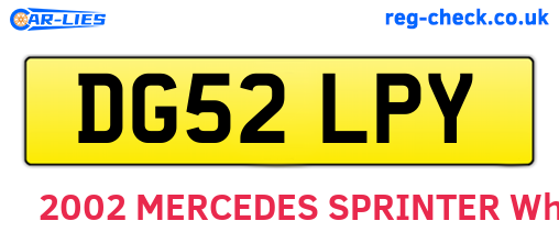 DG52LPY are the vehicle registration plates.