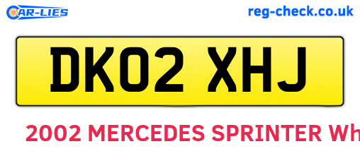 DK02XHJ are the vehicle registration plates.