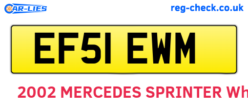 EF51EWM are the vehicle registration plates.