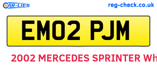 EM02PJM are the vehicle registration plates.