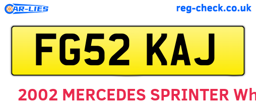 FG52KAJ are the vehicle registration plates.