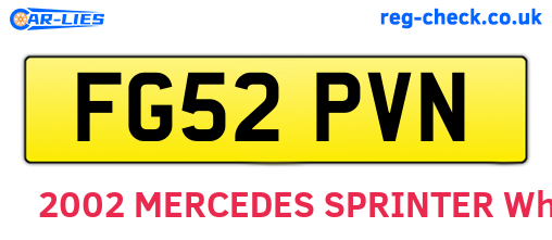 FG52PVN are the vehicle registration plates.