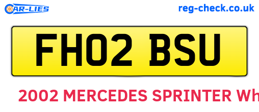 FH02BSU are the vehicle registration plates.