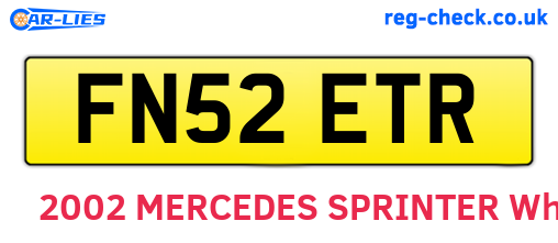 FN52ETR are the vehicle registration plates.