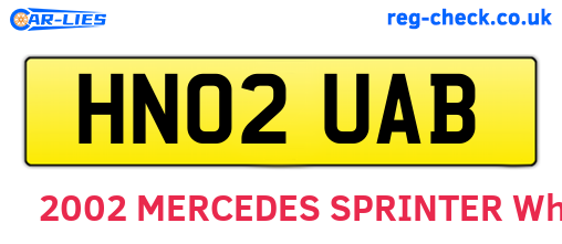 HN02UAB are the vehicle registration plates.