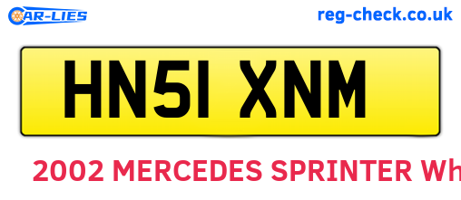 HN51XNM are the vehicle registration plates.