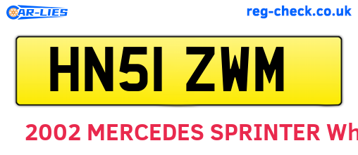 HN51ZWM are the vehicle registration plates.