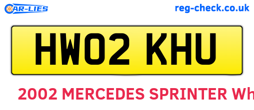 HW02KHU are the vehicle registration plates.