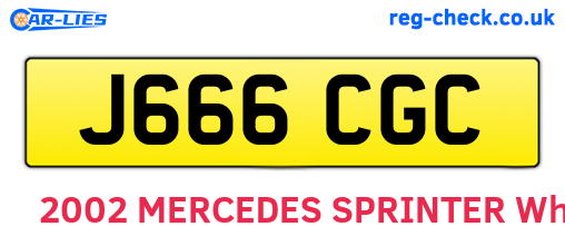 J666CGC are the vehicle registration plates.