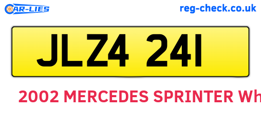 JLZ4241 are the vehicle registration plates.