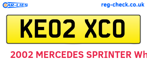 KE02XCO are the vehicle registration plates.