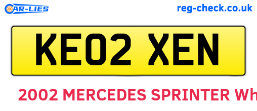 KE02XEN are the vehicle registration plates.